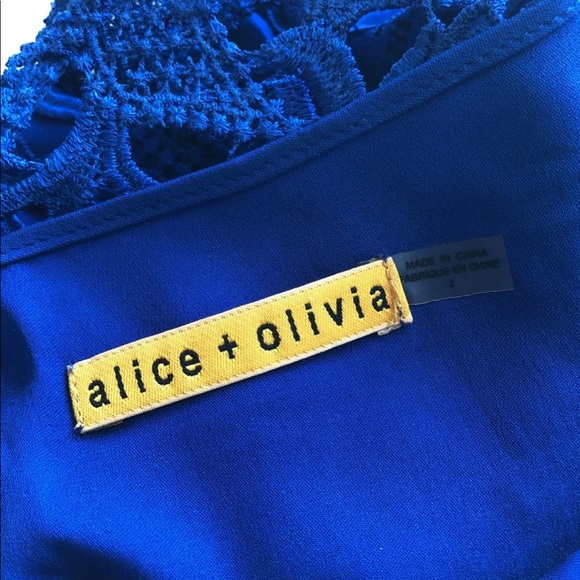 Alice + Olivia Lace Blue Dress - Picture 5 of 6